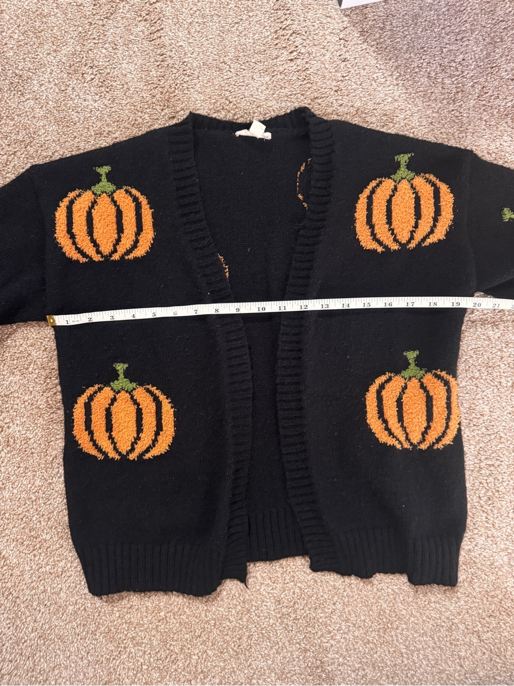 Black Pumpkin Knit Cardigan Sweater - Picture 8 of 9
